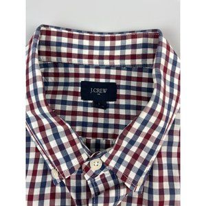 J Crew Men's Short Sleeve Button Down Collar Casual Shirt LARGE